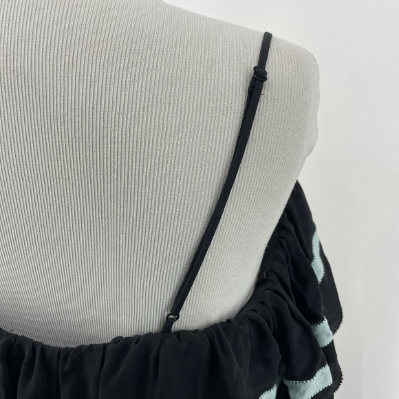 BCBGMaxazria Size S SILK Maxi Dress Black Blue Whimsical Evening Gown Dark Fairy - Picture 10 of 10